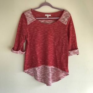 Red Lightweight Roommates Sweatshirt High Low Top